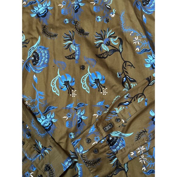 Scotch & Soda Mens Floral Long Sleeve Shirt XL Green/Blue Icarly ! spencer - Picture 4 of 6